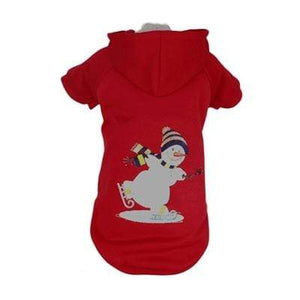Pet Stop Store LED Red Holiday Snowman Dog Hoodie