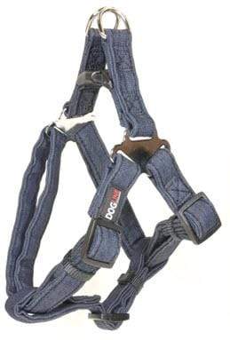 Pet Stop Store Length: 11"-15" Width: 5/8"blue Modern Denim Durable and Padded Step-In Dog Harness & Leash