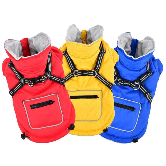 Mallory Dog Vest w/Integrated Harness in Colors Red, Blue & Yellow