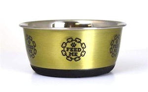 Pet Stop Store Medium 28oz	Gold Modern Metal Dog & Cat Bowls (Gold, Silver or Copper)