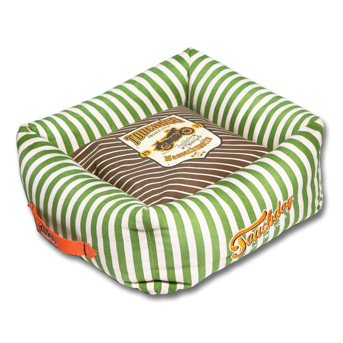 Brown Neutral-Striped Ultra-Plush Designer Dog Bed