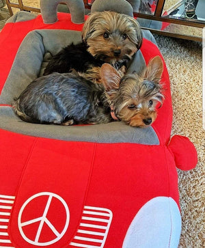 Pet Stop Store Plush Mercedes Benz Dog Bed Black & Red