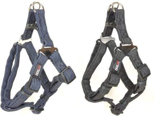 Modern Denim Durable and Padded Step-In Dog Harness & Leash