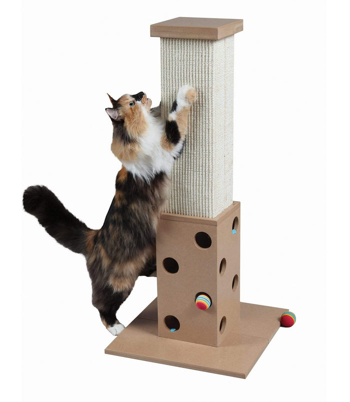 Modern Interactive Scratch ‘N Play Cat Post with Toy Balls