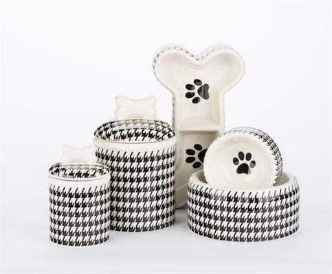 Modern Stylish Black & White Bowls & Treat Jars