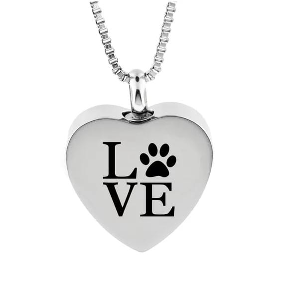 Stainless Steel Love Heart Memorial Unisex Necklace