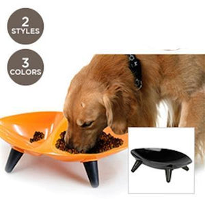 Pet Stop Store Orange Melamine Double Food & Water Dog Bowl