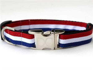 Pet Stop Store Patriotic Red, White & Blue Dog Collar & Leash