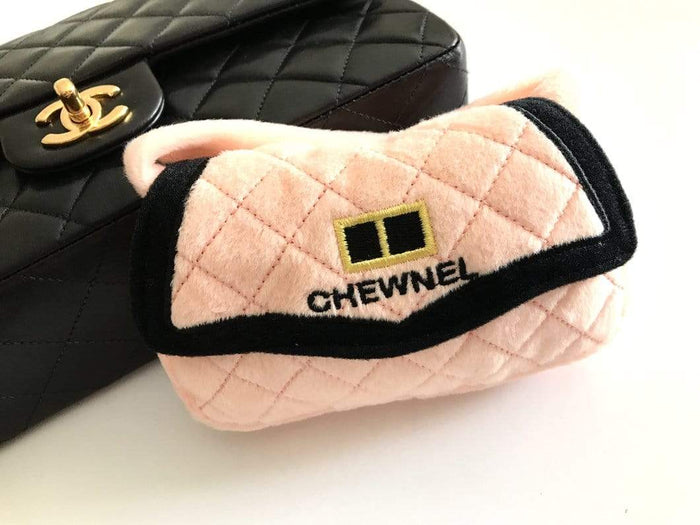 Plush Designer Inspired Chewnel Purse Chew Toy for Dogs