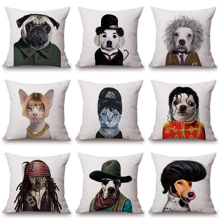 Playful & Unique Eco-Friendly Cartoon Printed Dog Pillow Covers