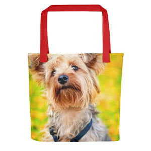 Pet Stop Store Red Bright & Playful Over the Shoulder Yorkie Tote Bag