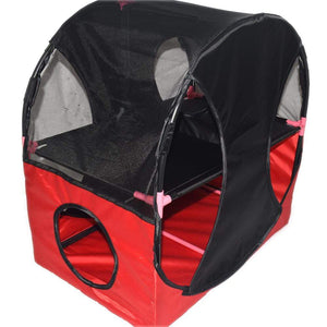Pet Stop Store Red Black Kitty-Play Obstacle Travel Cat House