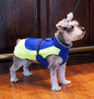 Pet Stop Store Lime Green & Blue Solid Alpine All Weather Waterproof Dog Coat