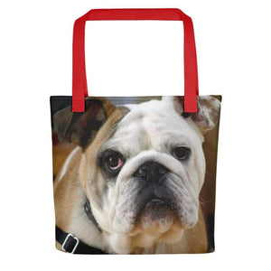 Pet Stop Store Red Bulldog Over the Shoulder Tote Bag