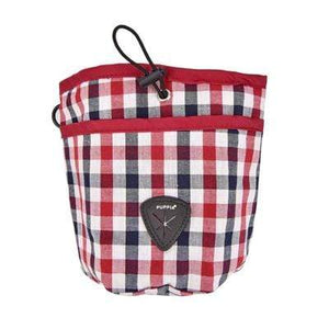 Pet Stop Store Red Checker Patterned Portable Nylon Treat Bags for Dogs