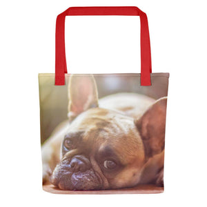 Pet Stop Store Red French Bull Dog Tote Bag