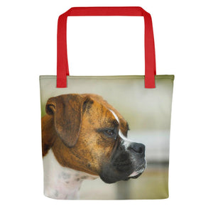Pet Stop Store Red Moody Boxer Dog Over the Shoulder Tote Bag