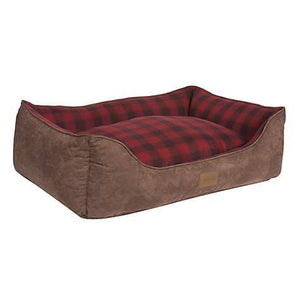 Pet Stop Store Red Ombre Plaid Kuddler Dog Bed