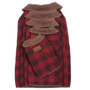 Pet Stop Store Red Ombre Plaid Winter Dog Coat
