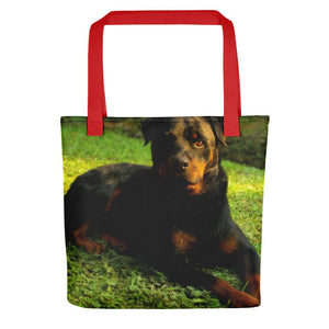 Pet Stop Store Red Rottweiler Dog Tote Bag