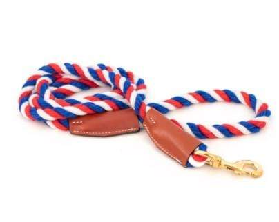 Cotton Rope Leash with Leather Accents