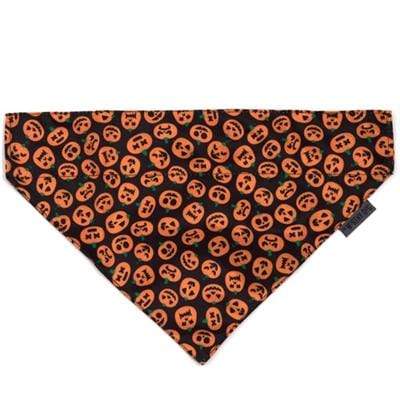 Black & Orange Jack-O'-Lantern Halloween Collar Bandana for Dogs & Cats
