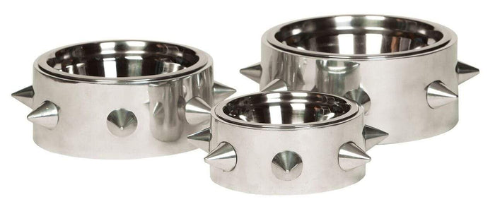 Stylish Classy Spiked Stainless Steel Bruno Dog Bowls