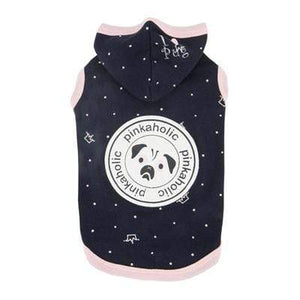 Pet Stop Store s navy Stylish & Cute Royal Pug Pink & Navy Blue Hoodie
