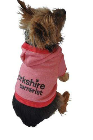 Pet Stop Store s red Yorkshire Terrorist Red Dog Hoodie