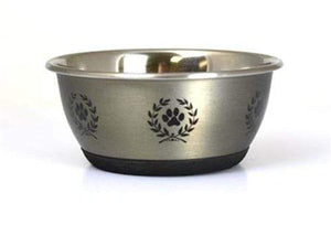 Pet Stop Store Small 18oz	Silver Modern Metal Dog & Cat Bowls (Gold, Silver or Copper)
