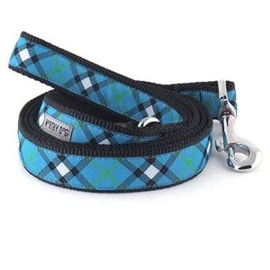 Pet Stop Store small 5'8 lead Bias Plaid Blue Dog Collar & Lead Collection