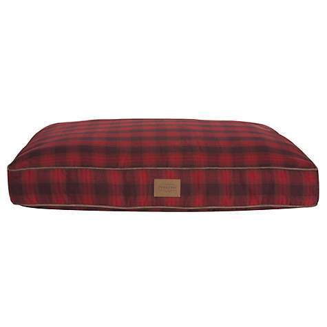 Red Ombre Plaid Pet Napper Dog Bed
