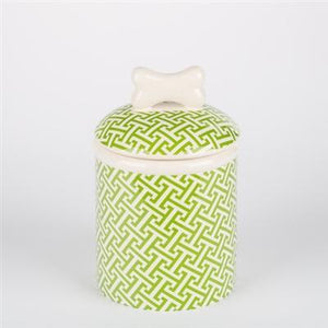 Pet Stop Store Small Treat Jar Green Trellis Dog Bowls & Treat Jars Collection Kitchen Accessories