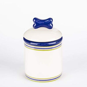 Pet Stop Store small treat jar Preppy Blue Stripe Dog Bowls & Treat Jars Collection