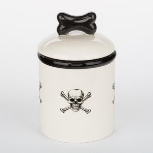 Pet Stop Store small treat jar Skull & Crossbones Dog Bowls and Treat Jars Collection