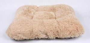 Pet Stop Store Square Windsor Checkered Dog Bed w/Camel Shag