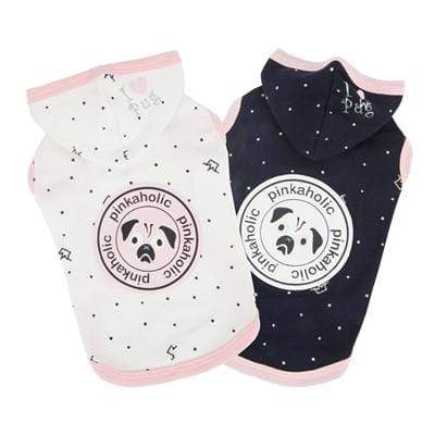 Stylish & Cute Royal Pug Pink & Navy Blue Hoodie