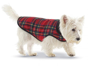 Pet Stop Store Stylish Red & Blue Plaid with Fleece Lining Winter Dog Coat