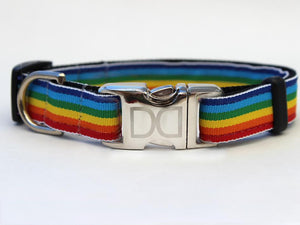 Pet Stop Store Teacup Collar: 5/8 in. x 6-10 in. Walk Your Dog with Pride Rainbow Collar & Leash