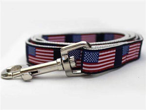 Pet Stop Store Teacup Leash: 5/8 in. x 4 ft. Patriotic Red, White & Blue Stars n Stripes Dog Leash