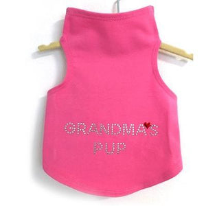 Pet Stop Store Teacup / Pink Pink Grandma's Pup Studs Dog Tank