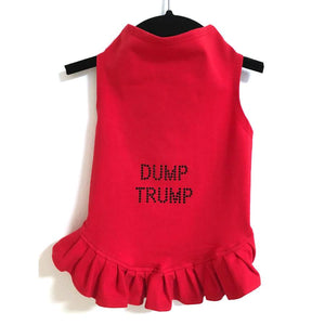 Pet Stop Store Teacup / Pink Red Dump Trump Dog Floune Dress All Sizes