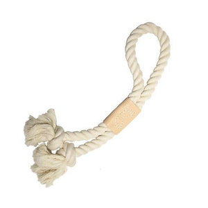 Pet Stop Store Tug w/ Knots All-Natural Cotton and Leather Dog Toys