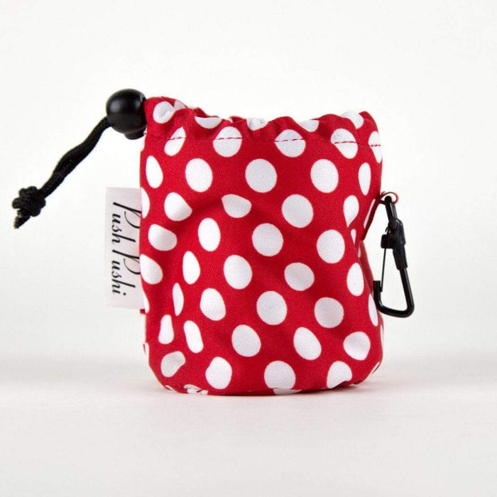Stylish Water Resistant Red & White Polka Dot Dog Treat Pouch