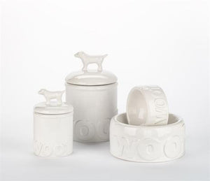Pet Stop Store Woof Ceramic Dog Bowls & Treat Jars Kitchen Accessories