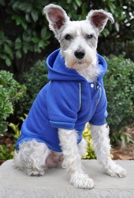 Pet Stop Store x-small Casual Nautical Blue Sports Dog Sweatshirt with Hoodie