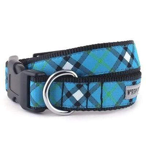 Pet Stop Store x-small dog collar Bias Plaid Blue Dog Collar & Lead Collection
