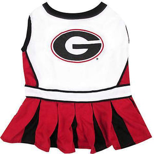 Pet Stop Store x-small Fun & Cute Georgia Bulldogs Cheerleader Dog Dress