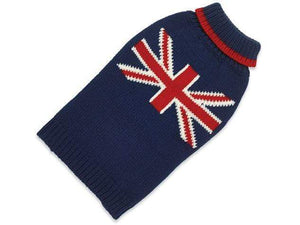 Pet Stop Store x-small Hip Blue & Red Union Jack Hand Knit Sweaters