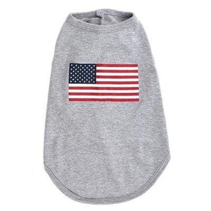 Pet Stop Store xs American Flag Gray Dog Tee All Sizes